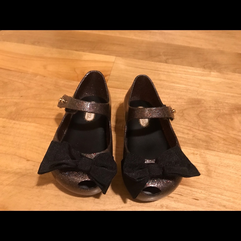 Black Sparkle Mini Melissa Toddler Shoes